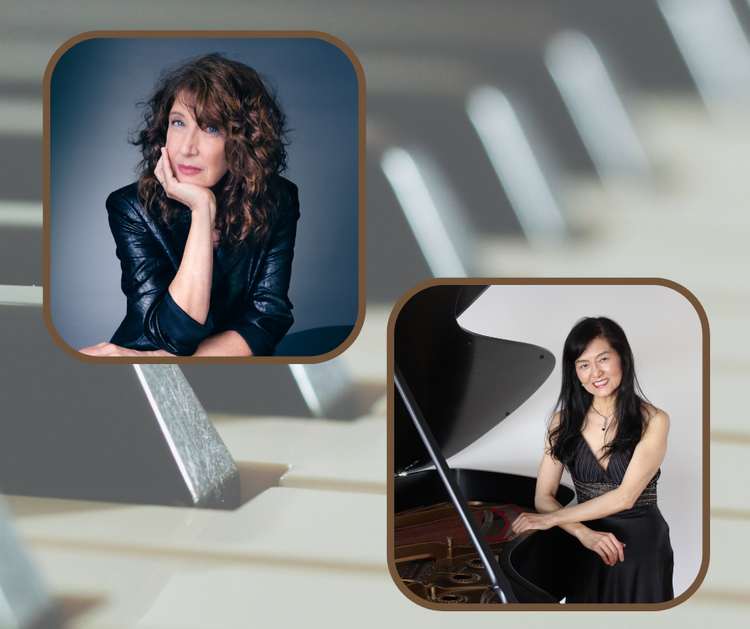 Photographs of pianists Vicki Ray and Junko Ueno Garrett