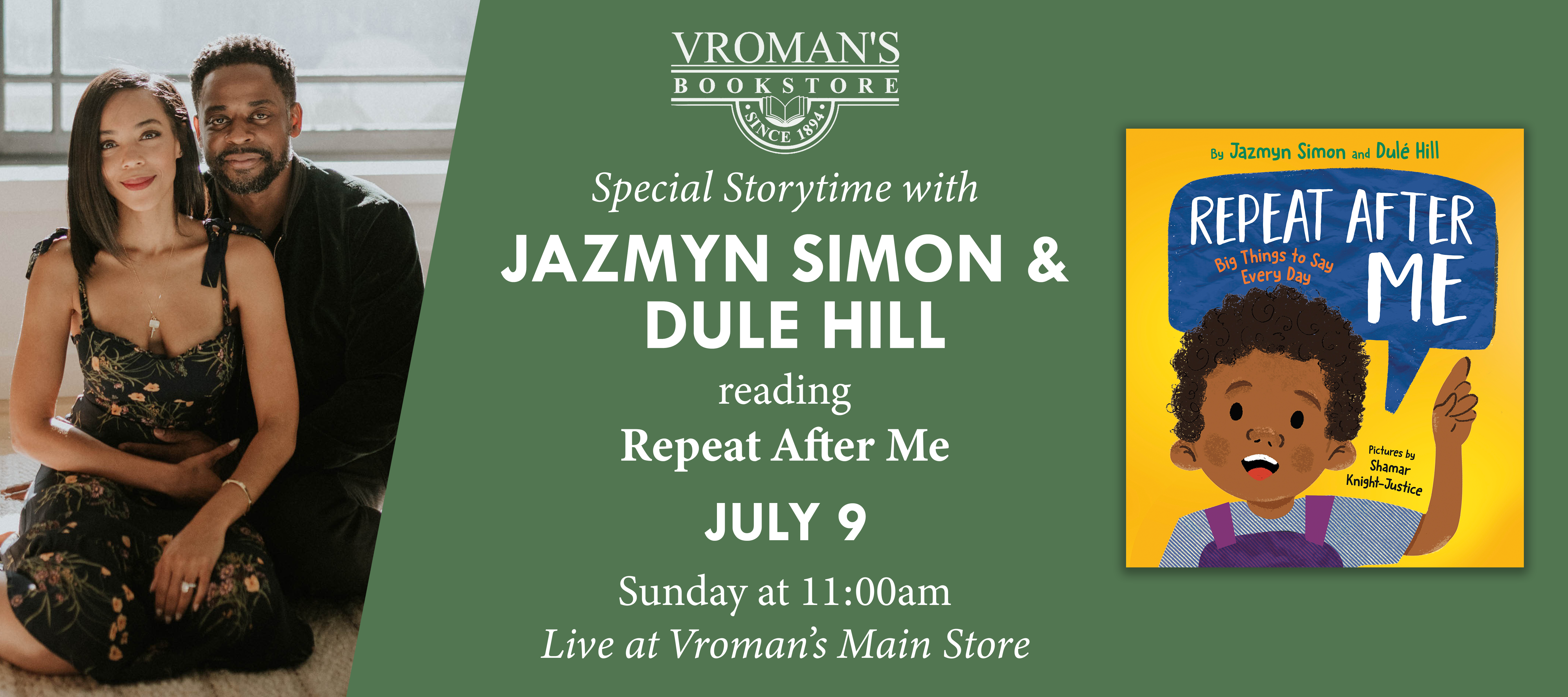 Jazmyn Simon & Dule Hill present a special story time reading of Repeat After Me: Big Things to Say Every Day