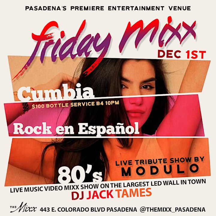 Flyer for The Mixx Indie Tributes event on December 2, 2023