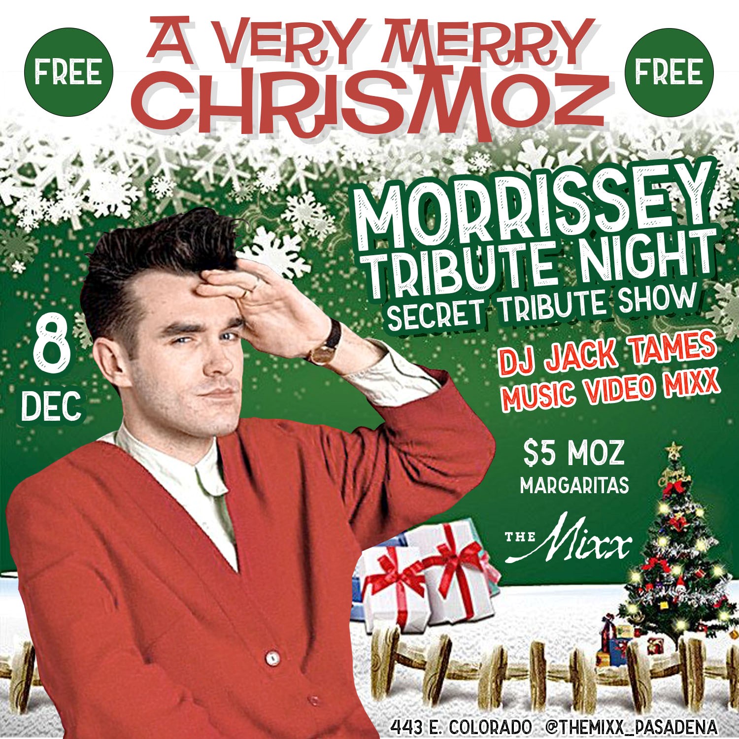 Free A Very Merry ChristMOZ Smiths and Morrisey Holiday Tribute at The Mixx