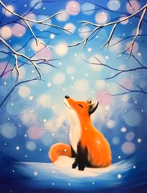 Snow Fox Given Paint & SIp AC Hotel Calendar Event