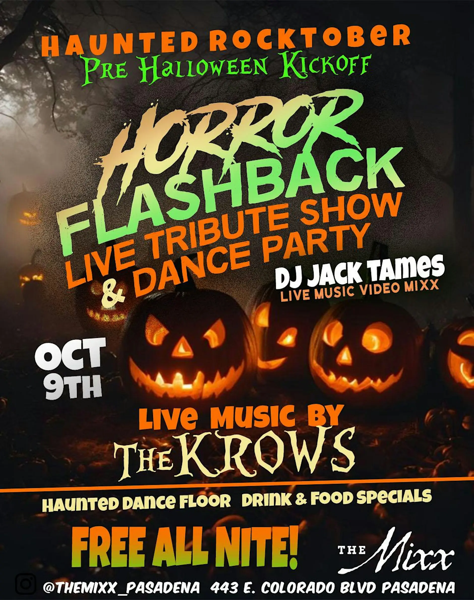 Horror Flashback at The Mixx Oct 9th calendar event